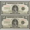 Image 1 : 1923 Dominion of Canada Lot of Two Notes