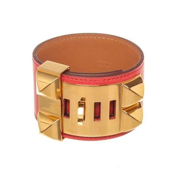 Hermes Gold Leather CDC Bracelet