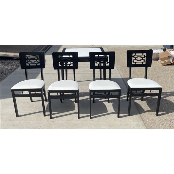 RARE STAKMORE VINTAGE FOLDING TABLE AND CHAIR SET