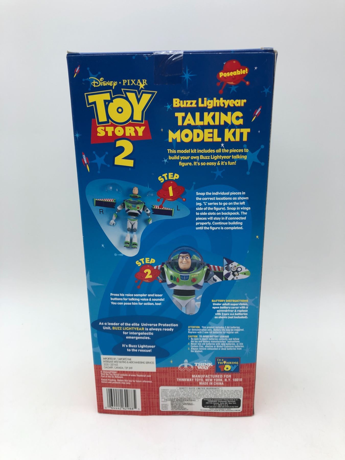 Toy story 2 Buzz Lightyear talking model kit mint in box & 3 action ...