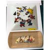 Image 2 : Glass lampshade Approx 13" & serving tray made from pressed paper (by Hasko) Approx 16" x 7"