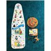 Image 2 : Tin lithographed child's ironing board, small print, wall clock. (made from record) "some numbers"..