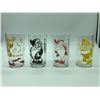 Image 1 : Four 1930s drinking glasses Approx 4 1/4" tall, sleepy, bashful and doc