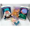 Image 2 : 4 Plush figures - 2 mint in box by Mattel w/ hard vinyl heads Approx 13" tall & plush dopey 18" tall