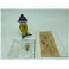 Image 1 : Dopey ceramic figure bisque (Made in Japan) Approx 5" tall, Dopey lapel pin (1938) Made out of press