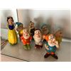 Image 2 : Set of snow white & 7 dwarfs chalkware figures approx 4" tall (art models, 1930s)
