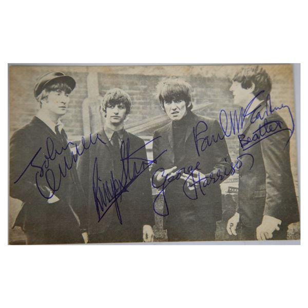 The Beatles Signed Black & White Postcard