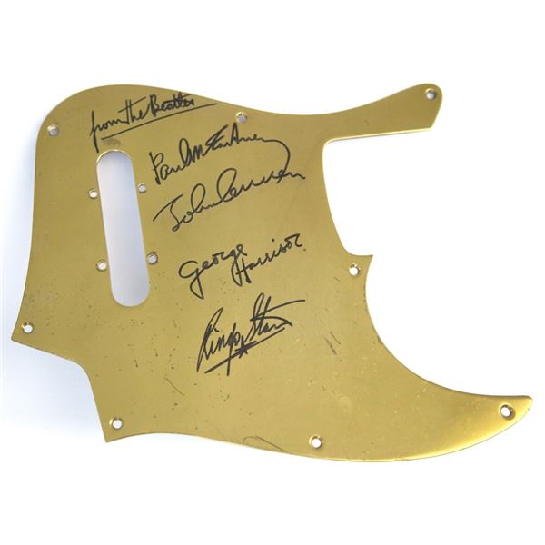 Beatles Signed And Inscribed Guitar Pick Guard