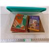 Image 1 : Plastic bin with vintage books