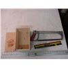 Image 1 : wooden box hacksaw with blades
