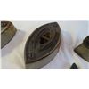 Image 3 : 3 sad irons one with a handle and T sign