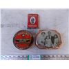 Image 1 : tobacco tin, toffee tin and watkins salve {with contents}