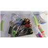 Image 2 : Bin of Misc Tools, Drywall Compound and Silicone