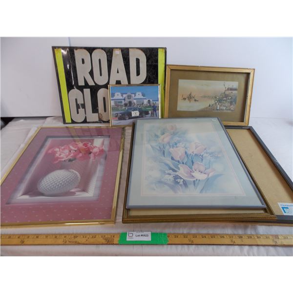 Assorted pictures and frames