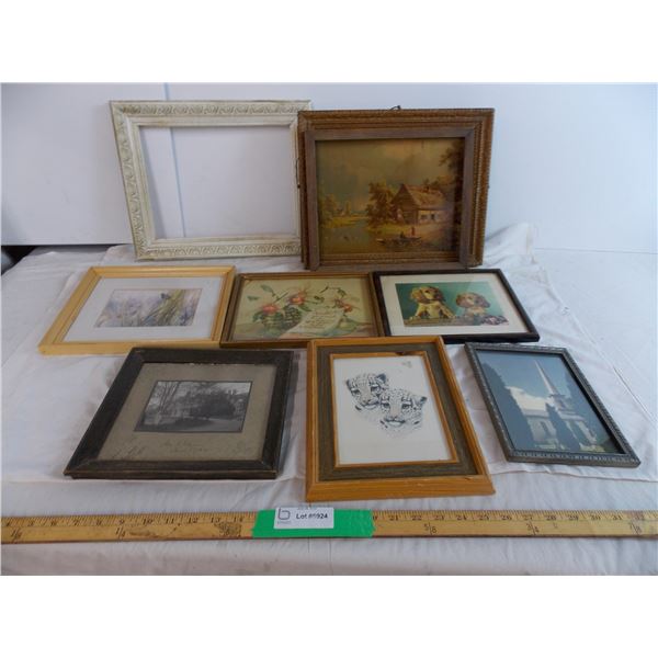 Assorted pictures and frames