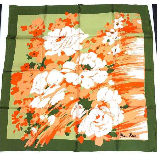 " Nina Ricci' - Group of 2 Silk Scarves - includes Soie Silk - Size: 30in x 30in (Approx.)