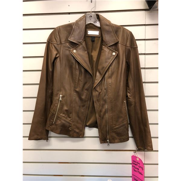 "Danier" - Brown Leather Jacket - Women - Size: XXS