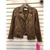 Image 1 : "Danier" - Brown Leather Jacket - Women - Size: XXS
