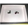 Image 1 : Group of 2 Sterling Silver Earrings w/stones - 925 Stamp on both earrings