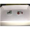 Image 2 : Group of 2 Sterling Silver Earrings w/stones - 925 Stamp on both earrings