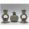 Image 1 : "Schaubach Kunst Germany" - 3 piece set - includes 2 candelabras & a small pot - Approx. 4in/3 1/2in