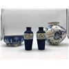 Image 1 : Group of 4 Vases - includes 2 1926 small vases/1960s Wedgwood Jasperware Cream on Blue Collection & 