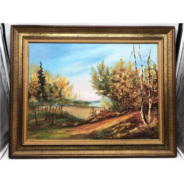 Framed Painting on Canvas Signed by E.Prad - Approx. 29in x 23in