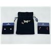 Image 1 : "Swarovski" - Group of 3 Swarovski earrings w/crystals & 2 pin