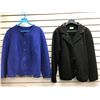Image 1 : "Geiger Collections - Vintage" - Group of 2 Wool Cardigan Jackets - includes plain blue & black w/fl