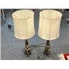 Image 1 : Pair of Vintage Brass Lamps