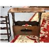 Image 2 : Group of 2 Antique Wooden Furniture - including a magazine side table & a wine rack
