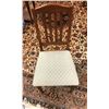 Image 2 : Group of 3 Antique furniture & Marble Decor - including brass base marble lamp(Approx. 53" H)/2 chai