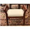 Image 2 : Antique upholstered footstool w/side handles - Approx. 24in x 22in