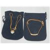 Image 1 : "Swarovski" - Group of 2 Gold Tone Necklaces w/crystals