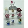 Image 2 : "Swarovski - Crystal Figurine" - Group of 10 crystal Flower figurines - includes rose/tulips/sunflow