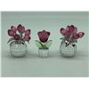 Image 8 : "Swarovski - Crystal Figurine" - Group of 10 crystal Flower figurines - includes rose/tulips/sunflow