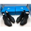 Image 2 : "John Fluevog" - Group of 2 Black Boots w/dust bag & box from the Superhero show - Sizes: M11 & M11
