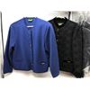 Image 1 : "Geiger Collections - Vintage" - Group of 2 Women Wool Cardigan Jackets - includes black w/flower em