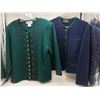 Image 2 : Group of 2 Women's Wool Cardigan Jackets w/embroidery - includes "Franco Valeri" green jacket (Size: