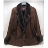 Image 1 : "Rivoli" - Fur inlaid Brown Leather Coat