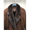 Image 2 : "Rivoli" - Fur inlaid Brown Leather Coat