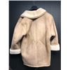 Image 2 : "Hide Society - Vintage" - Fur inlaid Brown Leather Women's Coat - Size: 10