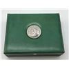 Image 2 : "Rolex " - Vintage "Cellini Benvenuto" Green Leather Watch Box - Box Only