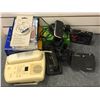 Image 1 : Large group of electronics - includes MotoKRZR flip phone/Doro flip phone/Sony Walkman/Landline phon