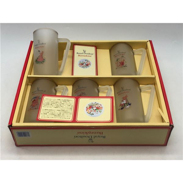 "Royal Doulton - Bunnykins Collection" - 5 pc set of Bunnykin collection mugs w/box & certificate