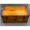 Image 1 : Large Vintage wooden chest w/contents - includes sweaters/coats etc. - approx. 34in x 20in