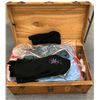 Image 3 : Large Vintage wooden chest w/contents - includes sweaters/coats etc. - approx. 34in x 20in