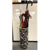 Image 1 : Handcrafted Porcelain umbrella stand w/umbrellas - approx. 7 umbrellas