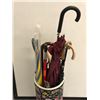 Image 2 : Handcrafted Porcelain umbrella stand w/umbrellas - approx. 7 umbrellas