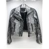 Image 1 : "Blank NYC" - Women's Anaconda Snake Print Jacket In White/ Black Snakeskin - Size: XS - Model no. 2